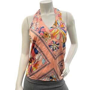 Margaret Josephs Women's Floral Open Back Top Size S